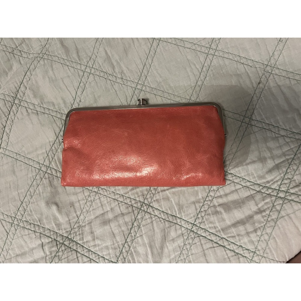 Hobo Original "Lauren" Double-Frame Leather Vintage Style Wallet - Rosewood, NWT